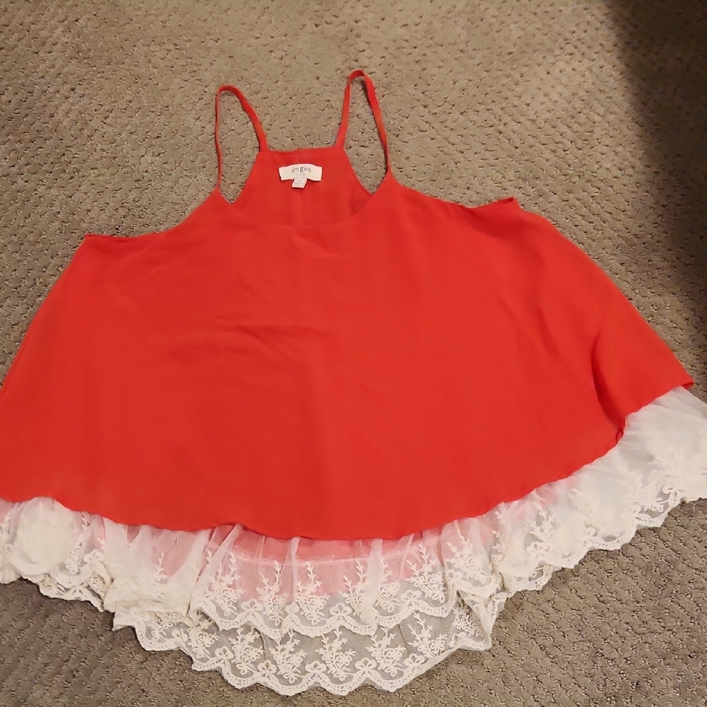 UMGEE Romantic Lace Tank Top~ Racerback Soft Silky Flowing